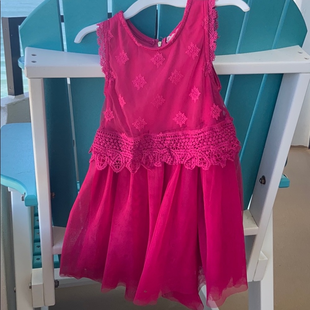 Hot PINK Lace & soft tull with slip underneath